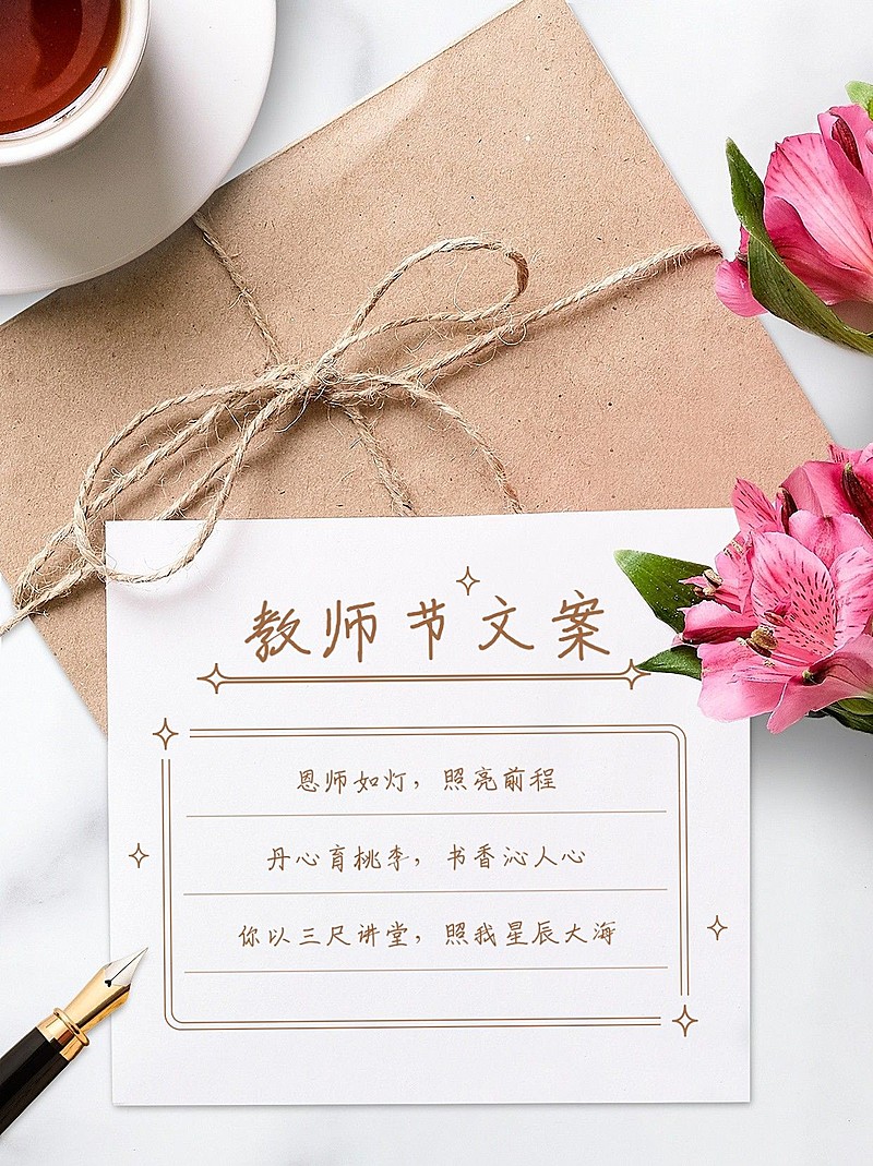 教师节贺卡简约小清新小红书配图