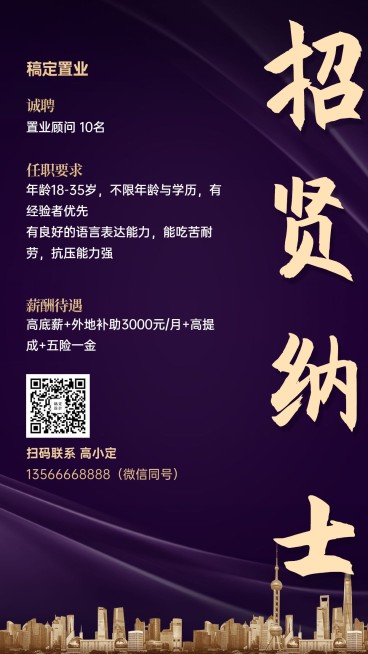 房地产销售人才招聘海报预览效果