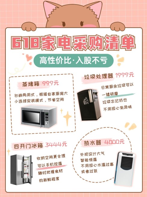 618数码家电合集小红书配图预览效果