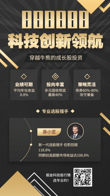 金融保险选股猎手社交名片股票产品营销海报预览效果