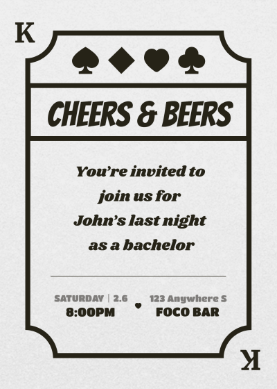 Retro Style Black Color System Bachelor party invitation letter