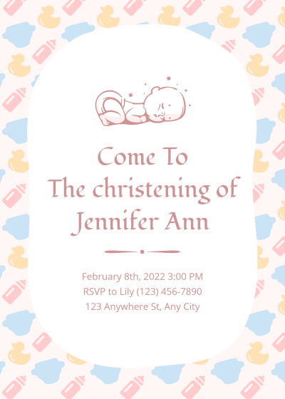 Cartoon Icon Background Baby shower invitation letter
