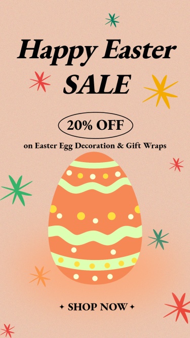 Ellipse Element Easter Egg Home Decorations Sale Promotion Ecommerce Story