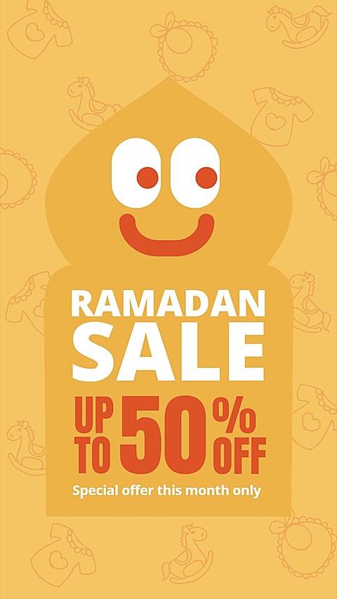 Yellow System Background Eid Ramadan Children's Fashion Sale Promotion Ecommerce Story