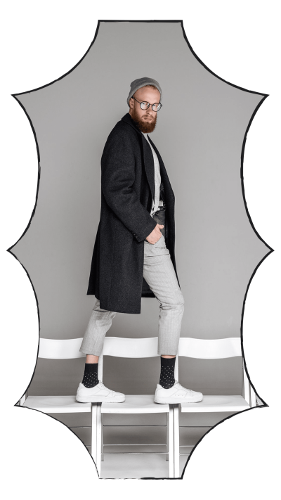 Minimalist Male Model Chair Stepping Instagram Story