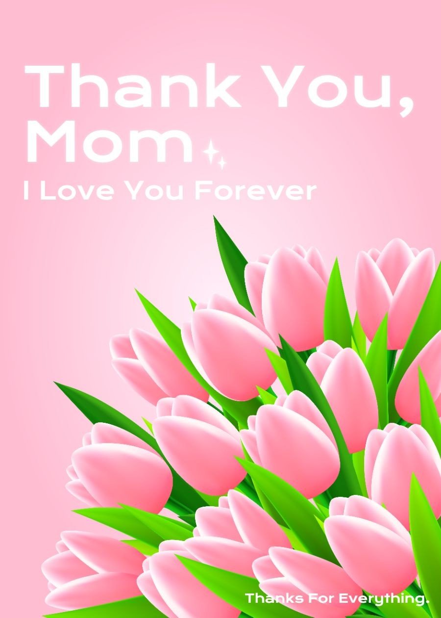 Literary Style Bouquet Element Thank you Greeting Card