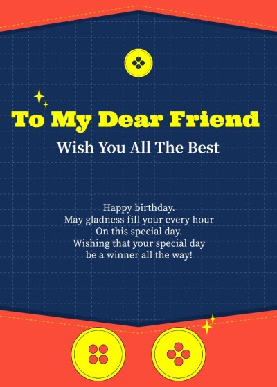 Fashion Retro Style Dotted Line Element Birthday Greeting Card