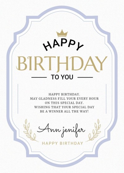 Fashion Geometry Frame Birthday Greeting Card