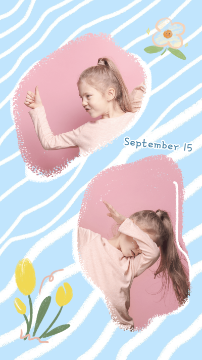 Cute Cartoon Flowers Hand Drawn Girl Photos Instagram Story