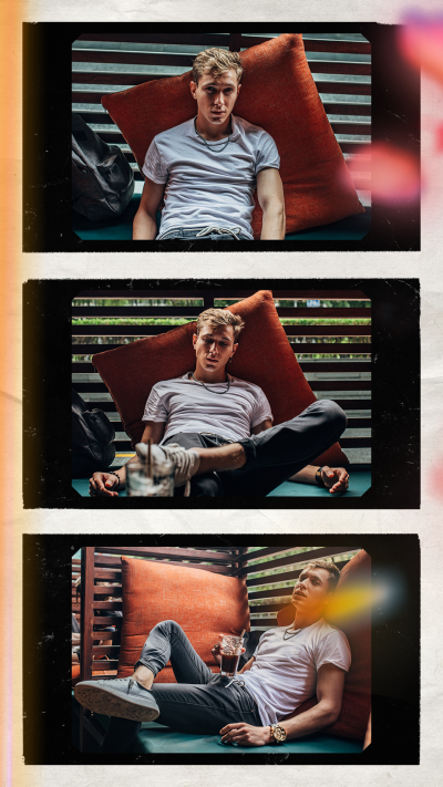 Retro Male Model Film Stock Simulation Instagram Story