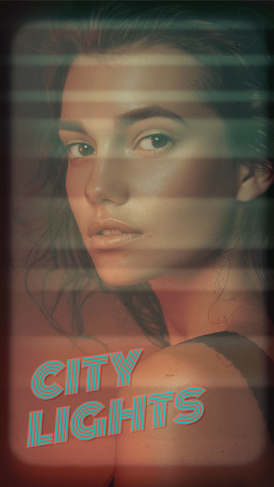 Literary Film Style Woman City Light Text Instagram Story