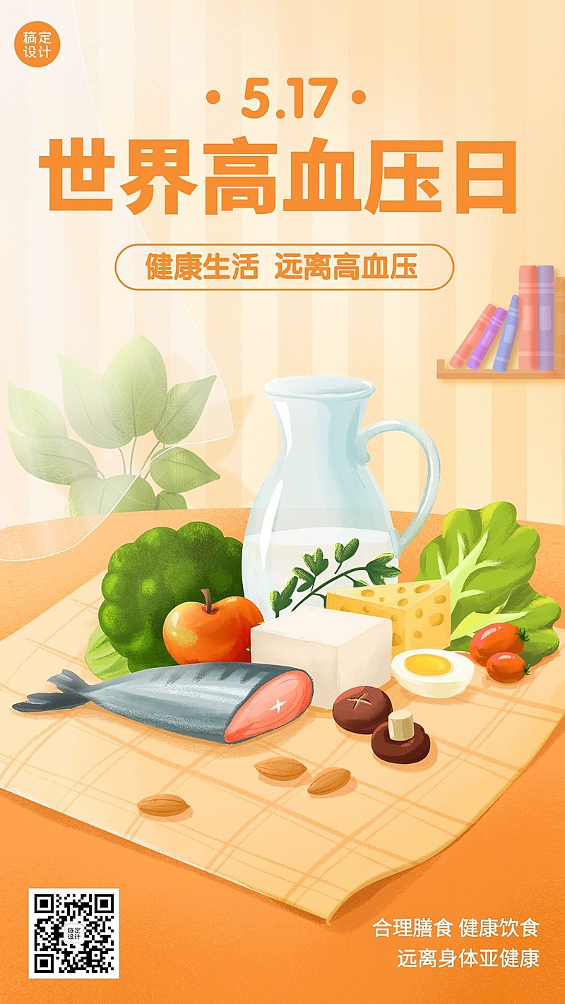 世界高血压日节日宣传手机海报