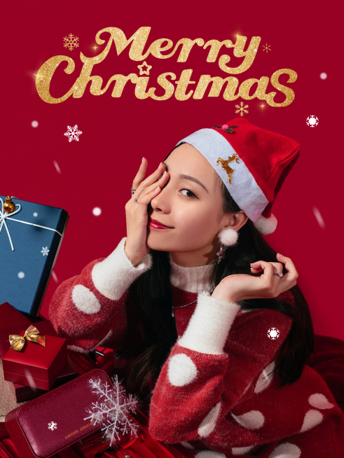 人物圣诞节晒照自拍模板2预览效果