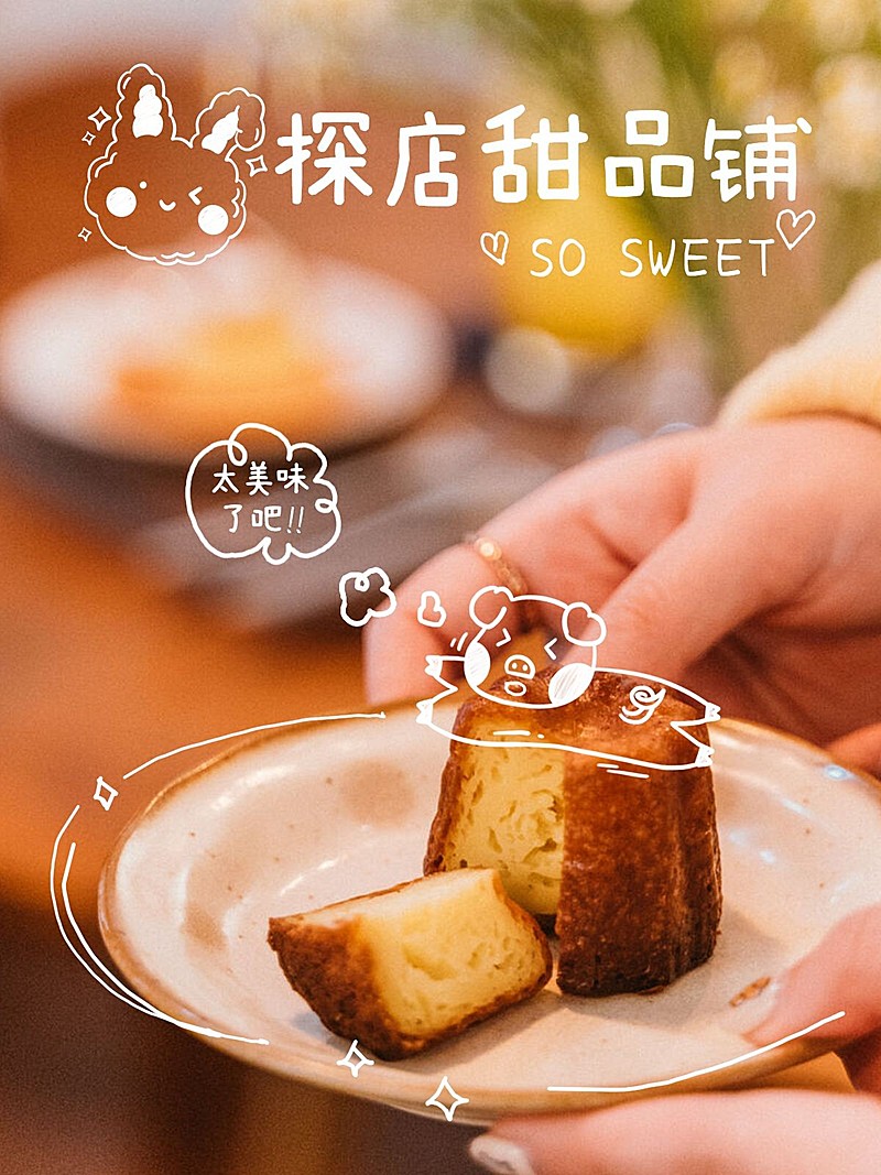 美食甜品蛋糕咖啡店手绘可爱风plog模板