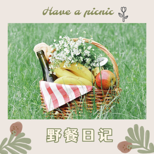 郊游野餐晒照露营手写清新风plog模板预览效果