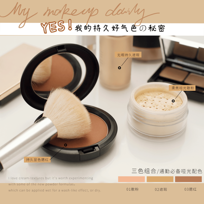 营销护肤美容腮红修容妆容复古风plog模板预览效果