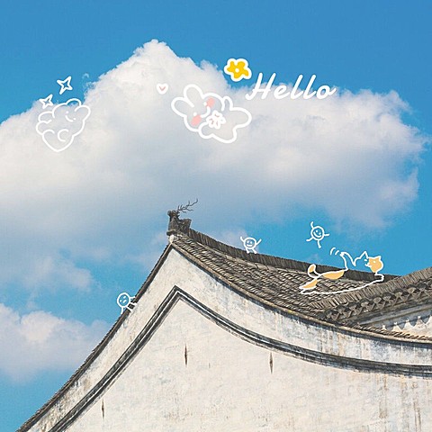天空/云朵生活记录可爱风plog模板