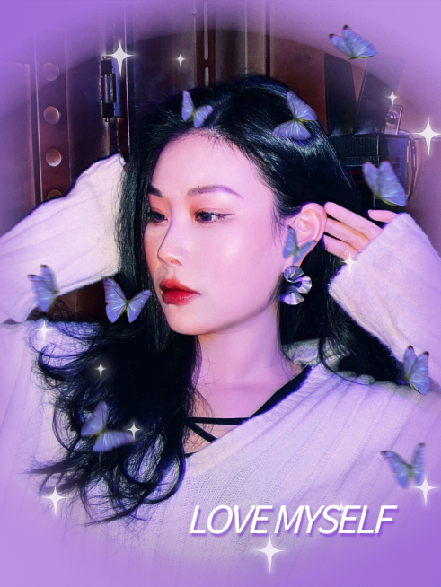 蝴蝶氛围渐变人像自拍晒照时尚风plog模板预览效果