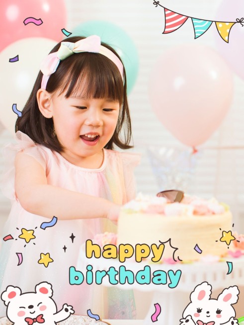 过生日节日祝福可爱风plog模板预览效果