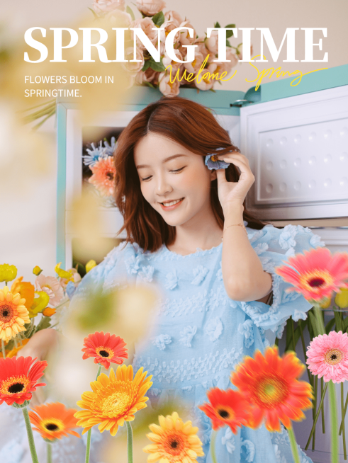 春天杂志风自拍晒照简约风plog模板预览效果