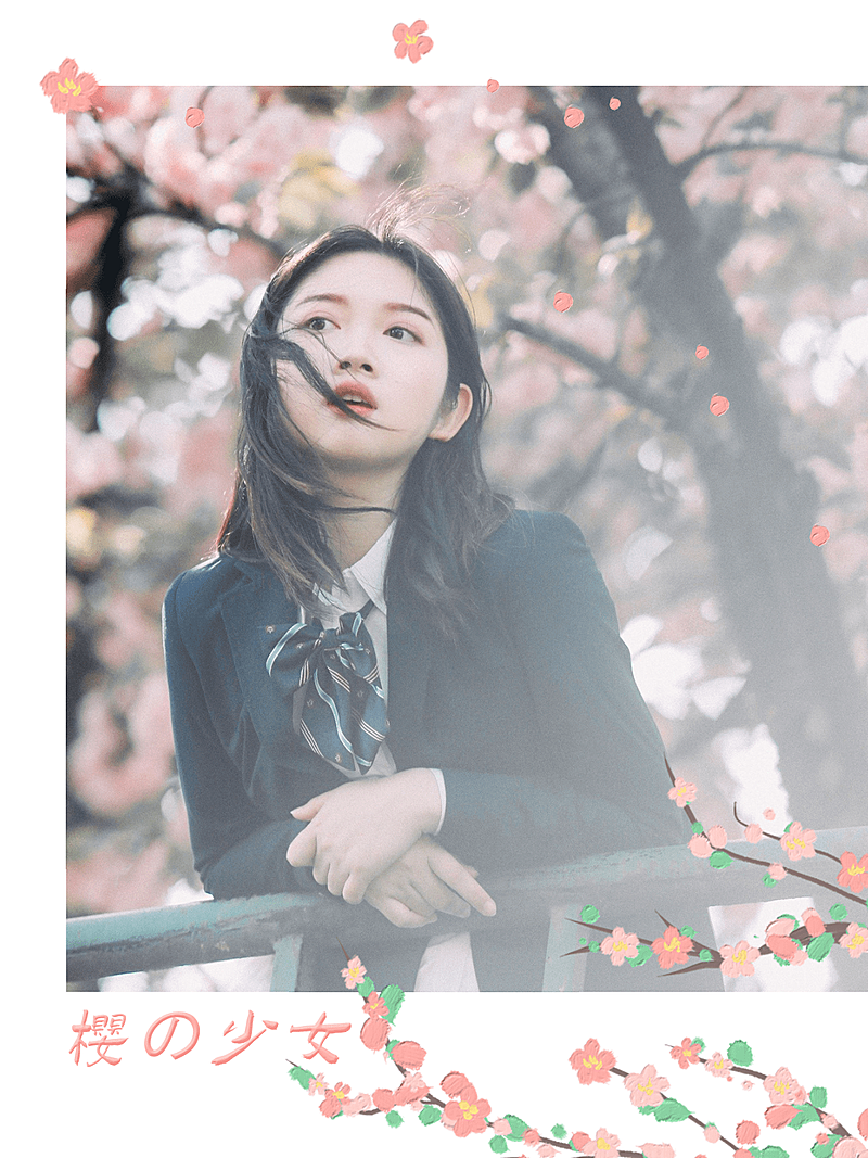 春天郊游花朵玩法晒照plog模板