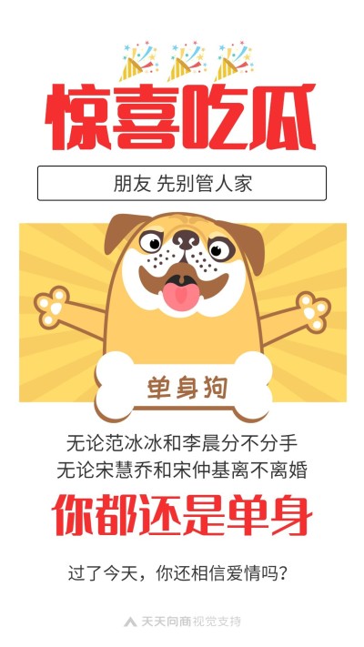 热搜吃瓜创意海报