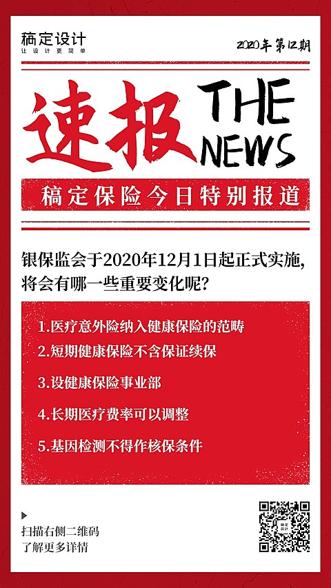 金融保险热点事件速报新闻手机海报