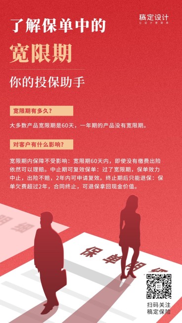 金融保险理念宽限期科普排版海报预览效果