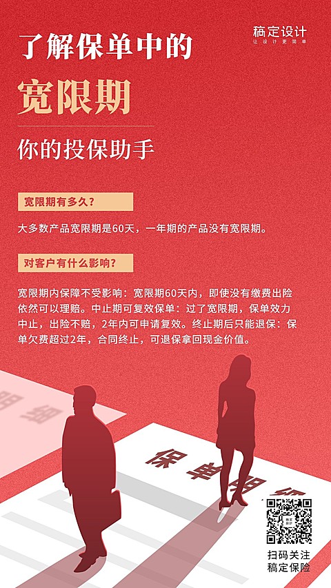 金融保险理念宽限期科普排版海报