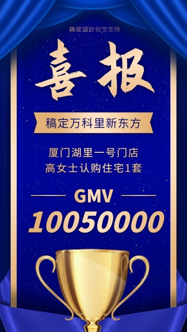 房产销售客户认购喜报通告宣传海报预览效果