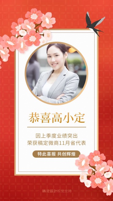 红色喜报人物介绍预览效果