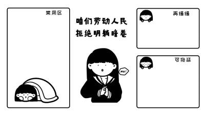 劳动节反内卷趣味电脑分区壁纸