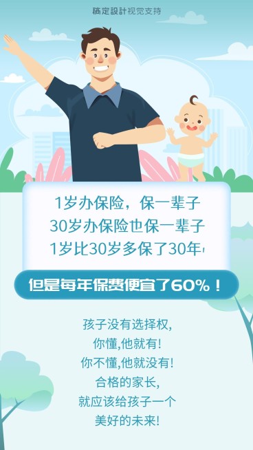 少儿保险理念宣传海报预览效果