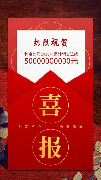 金融保险销售必备喜报表彰信函式手机海报