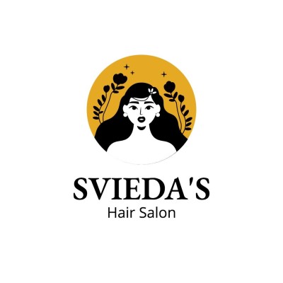 Hand Painted Style Hair Salon Barber Shop Beauty Services Brand Logo