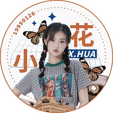 简约轻复古风蝴蝶应援饭制透扇