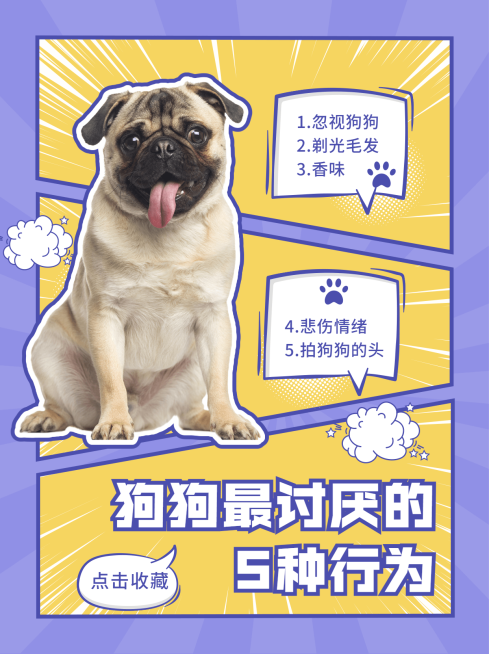 宠物狗萌宠漫画风小红书封面配图预览效果