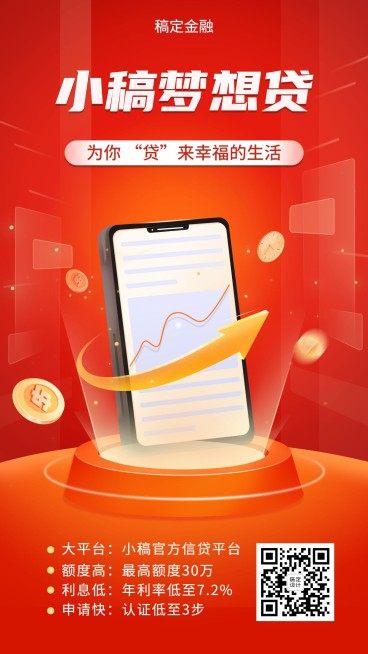 金融保险贷款产品介绍营销手机海报预览效果