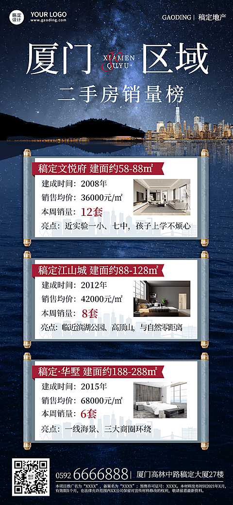 房地产中介产品营销实景竖版海报