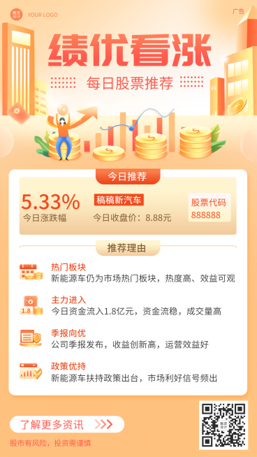 金融保险证券股票投资理财产品推荐2.5D插画预览效果