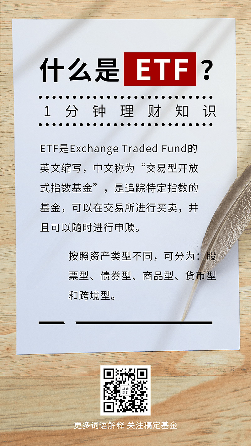 金融保险ETF基金理财知识概念科普海报