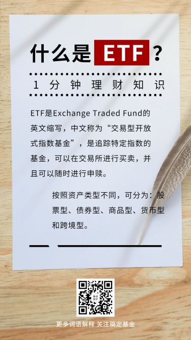 金融保险ETF基金理财知识概念科普海报