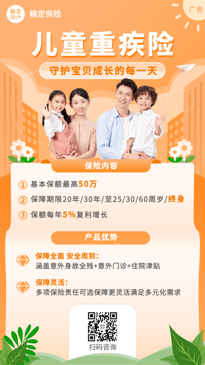 金融保险险种介绍产品营销创意手机海报