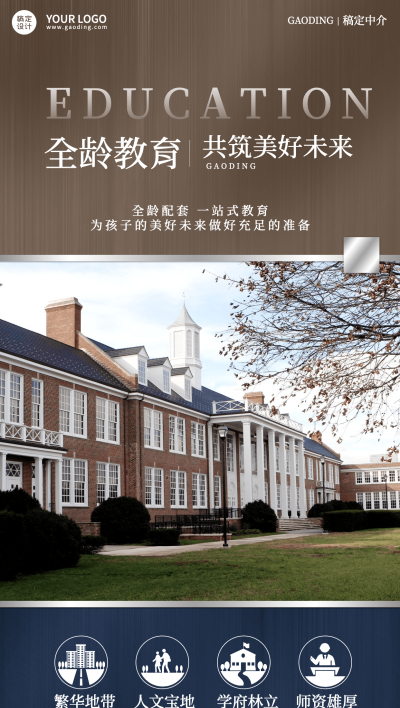 房地产学区房教育配套营销宣传海报