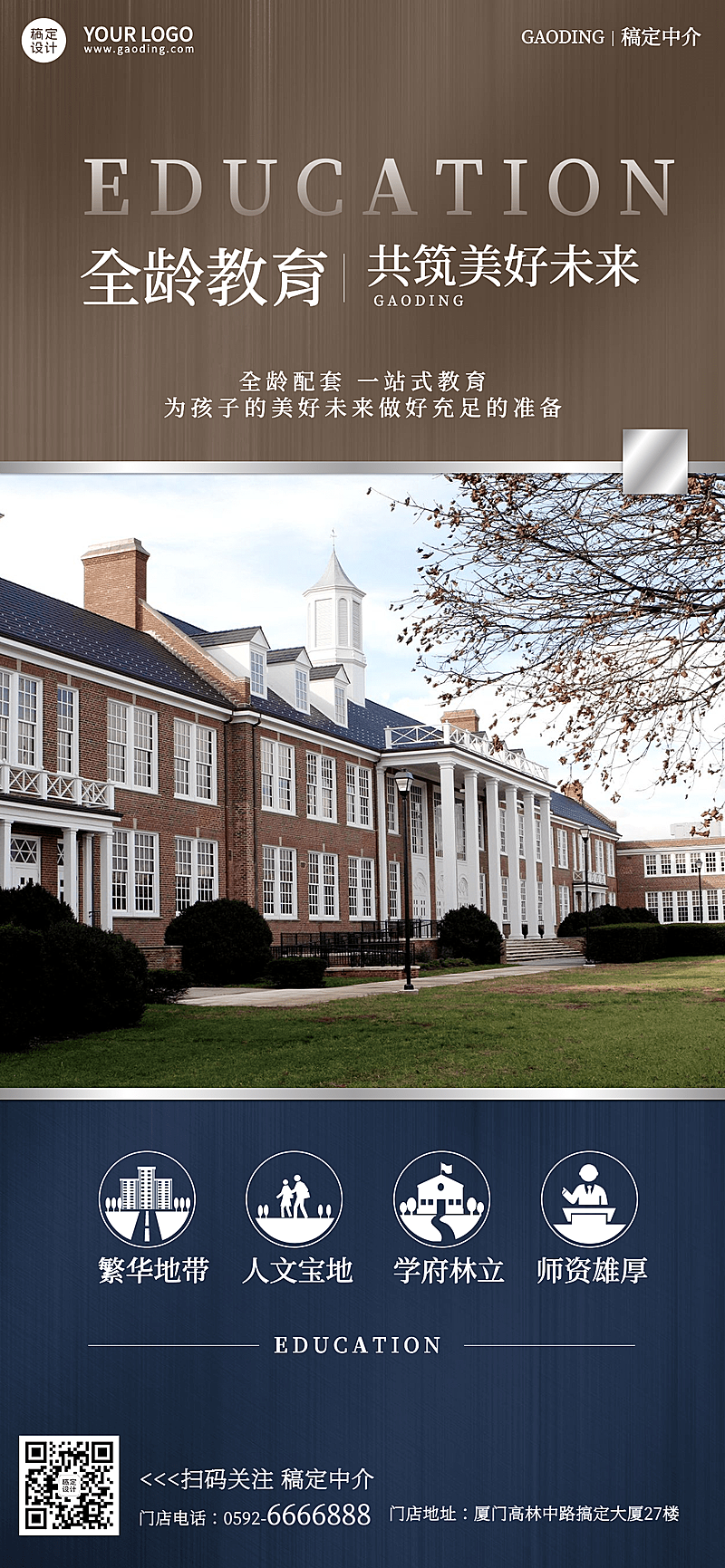 房地产学区房教育配套营销宣传海报