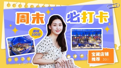 餐饮美食探店打卡横版视频封面