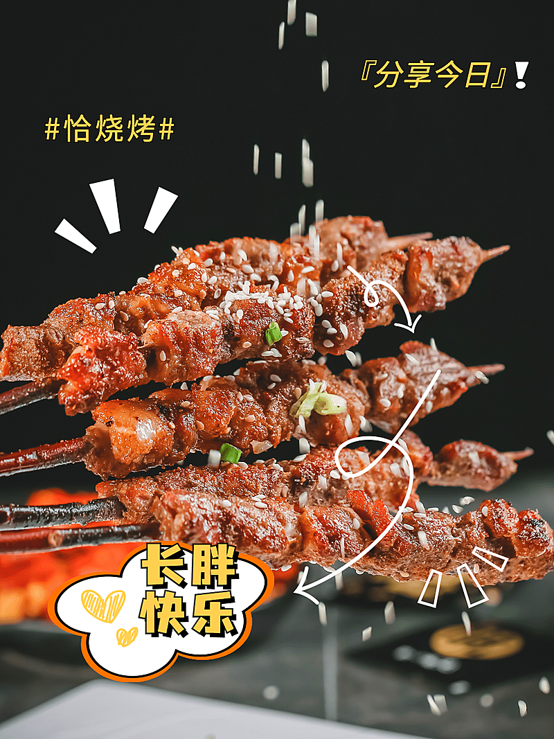 夏日美食季烤肉简约风plog模板