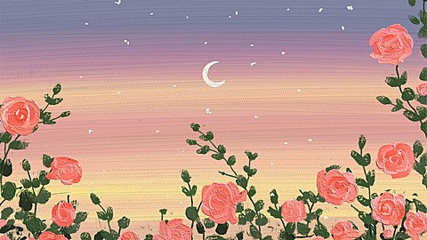 油画风唯美抖音封面背景图