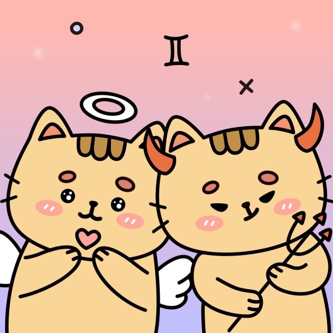 十二星座插画微信头像双子座预览效果