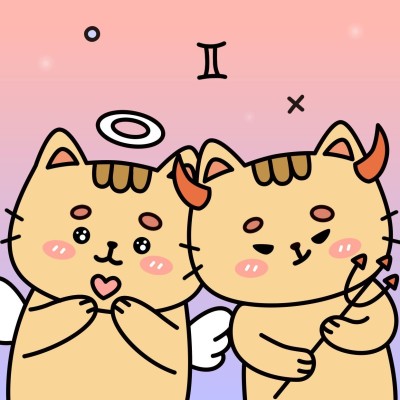 十二星座插画微信头像双子座